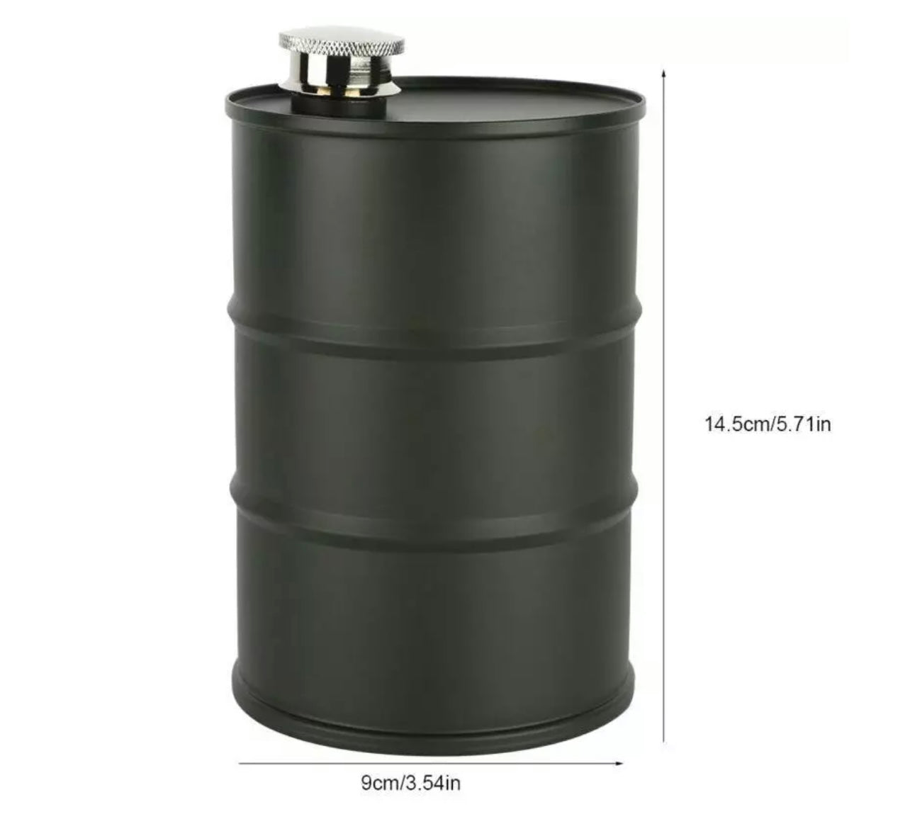 Barrel Whiskey Hip Flask (free engraving)