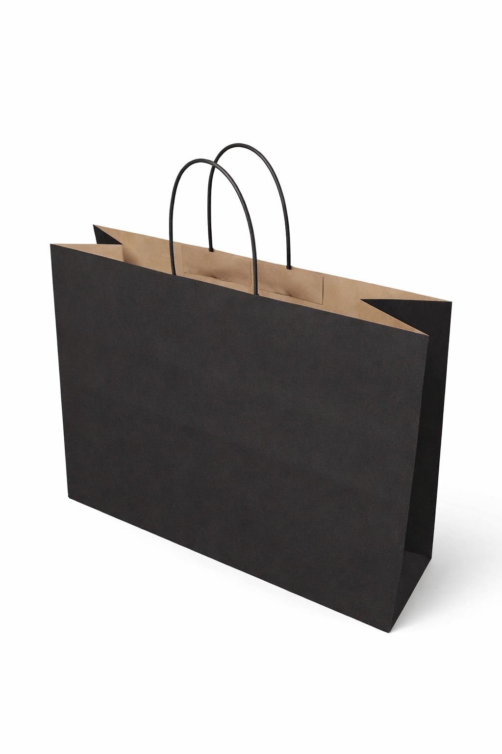Plain black kraft bag