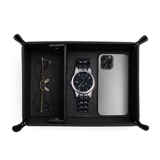The Saffiano Leather Valet tray - (Free Engraving)