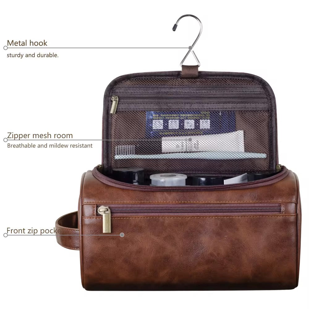 Men’s Leather Wash Bag