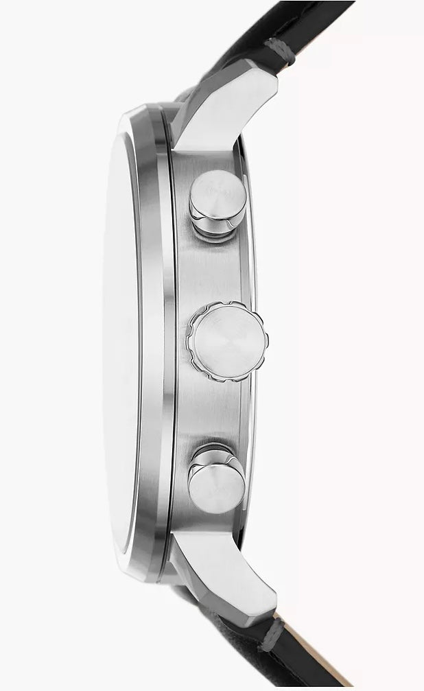 Fossil Rhett multifunction black leather watch
(with free engraving)