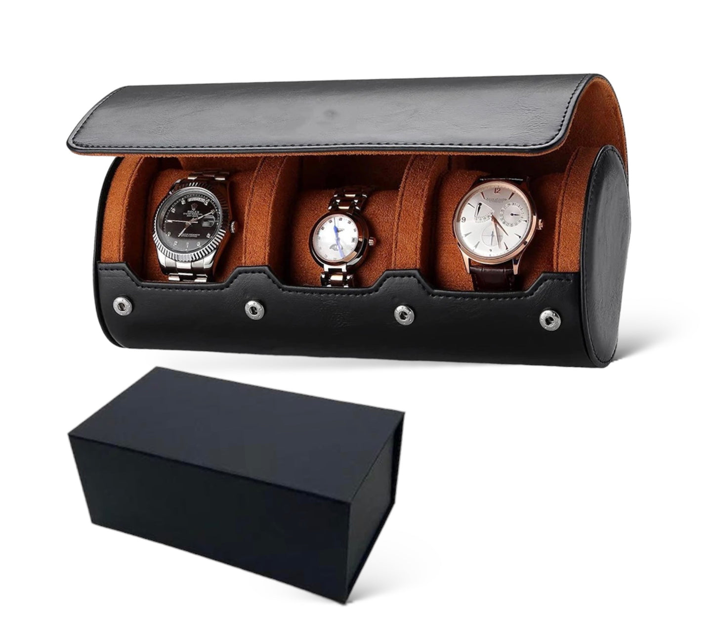 Two - Tone 3 slot watch roll (Free Engraving)