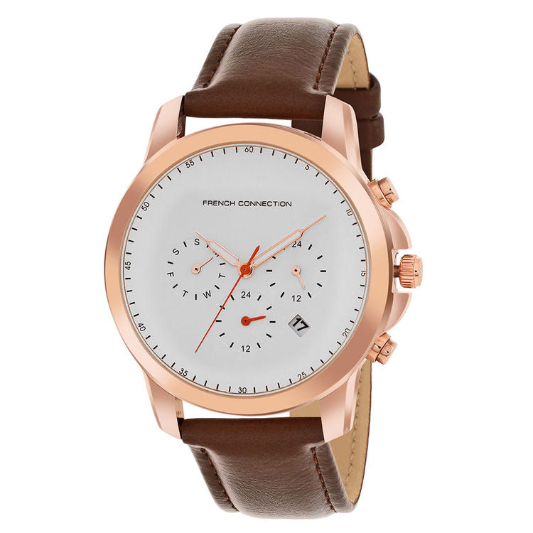 French Connection Czar White Dial Analog Watch for Men