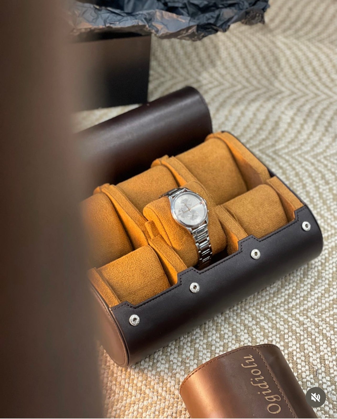 Two tone 6-slot watch roll (Free Engraving)