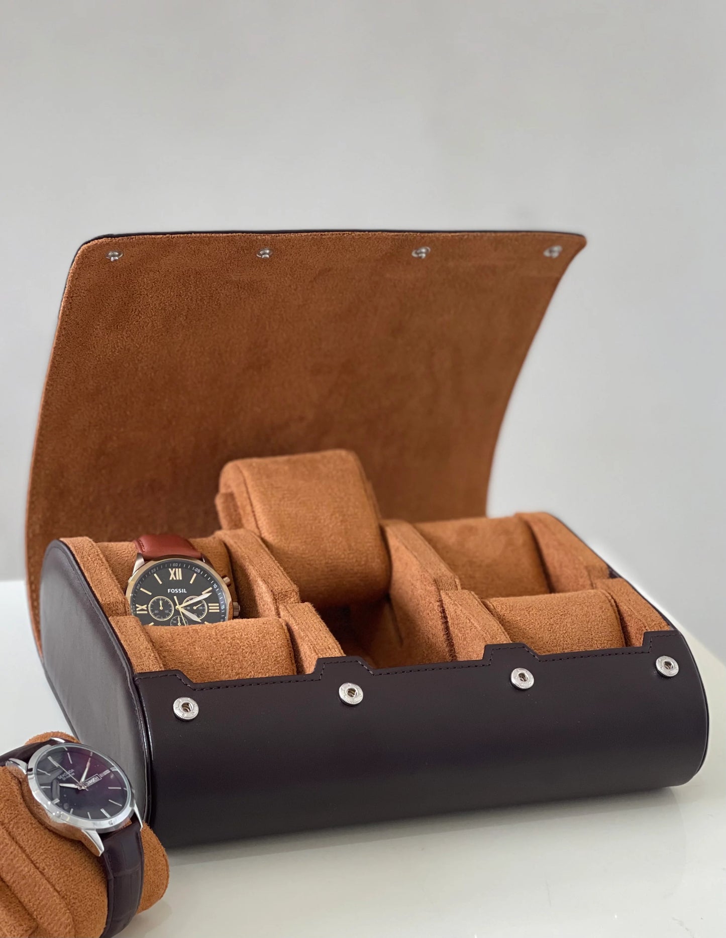 Two tone 6-slot watch roll (Free Engraving)