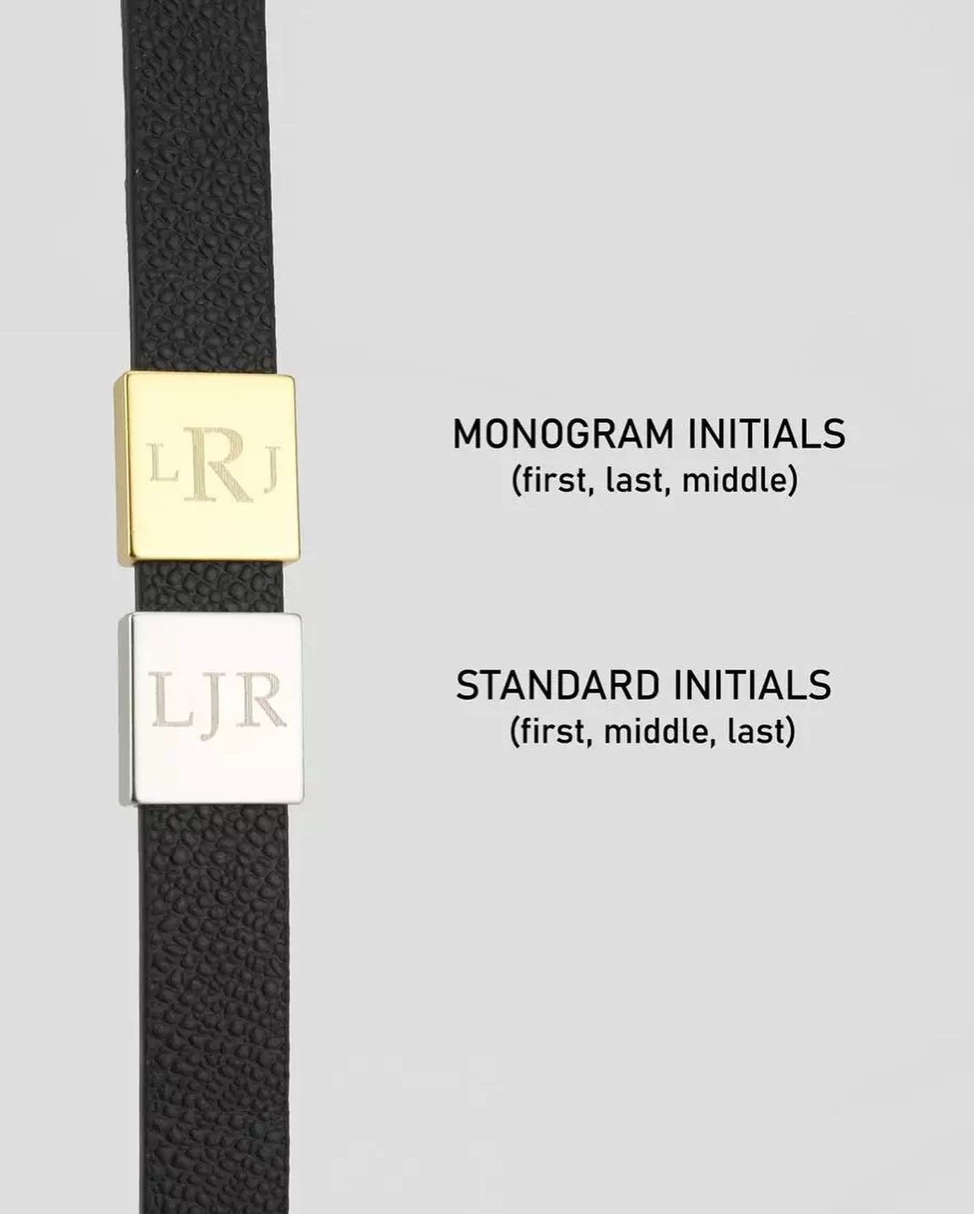 Engraved Black Mono Bracelet (10 letters max)
