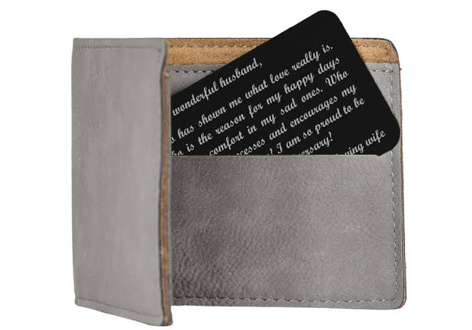 Engraved Metal cards (150 letters max) - NO WALLET