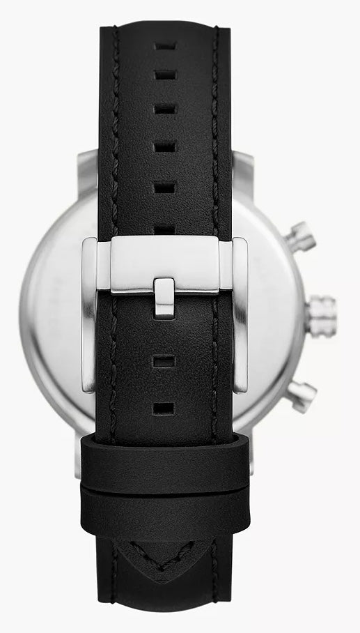 Fossil Rhett Multifunction Black LiteHide™ Leather Watch (with free engraving)