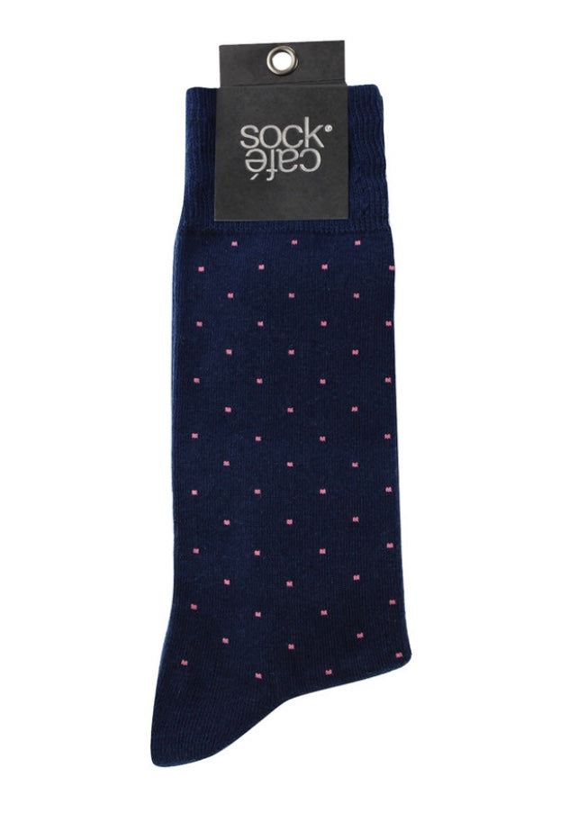 Men's Fine Cotton Fashion Socks - Brooklyn Block Navy
