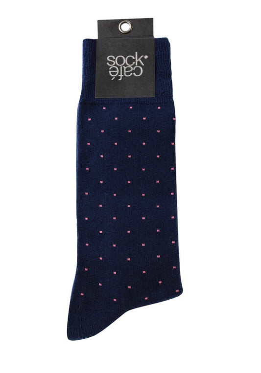 Men's Fine Cotton Fashion Socks - Brooklyn Block Navy