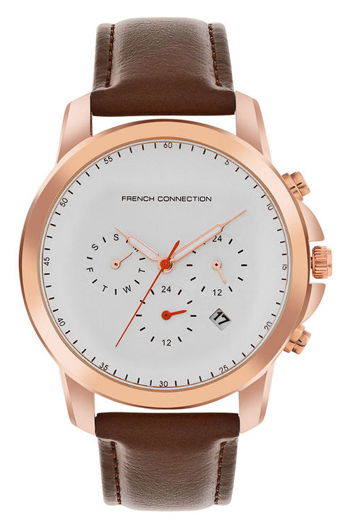 French Connection Czar White Dial Analog Watch for Men
