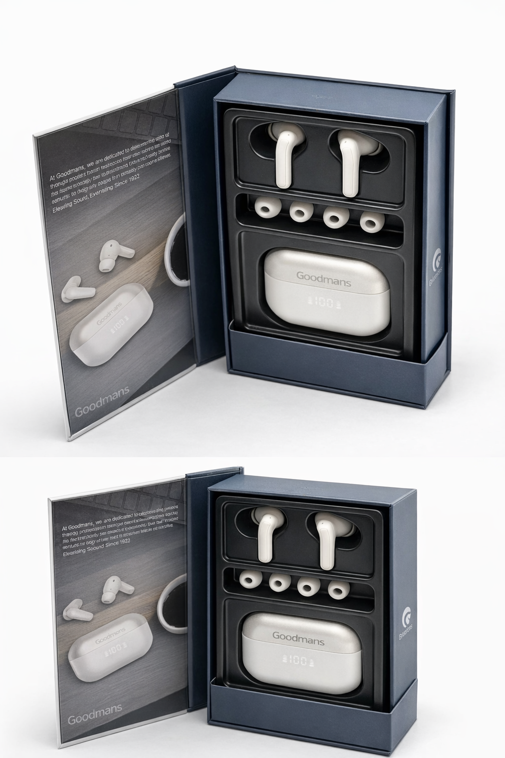 Goodmans True Wireless LED Metallic Earphones Active Noise Cancelling