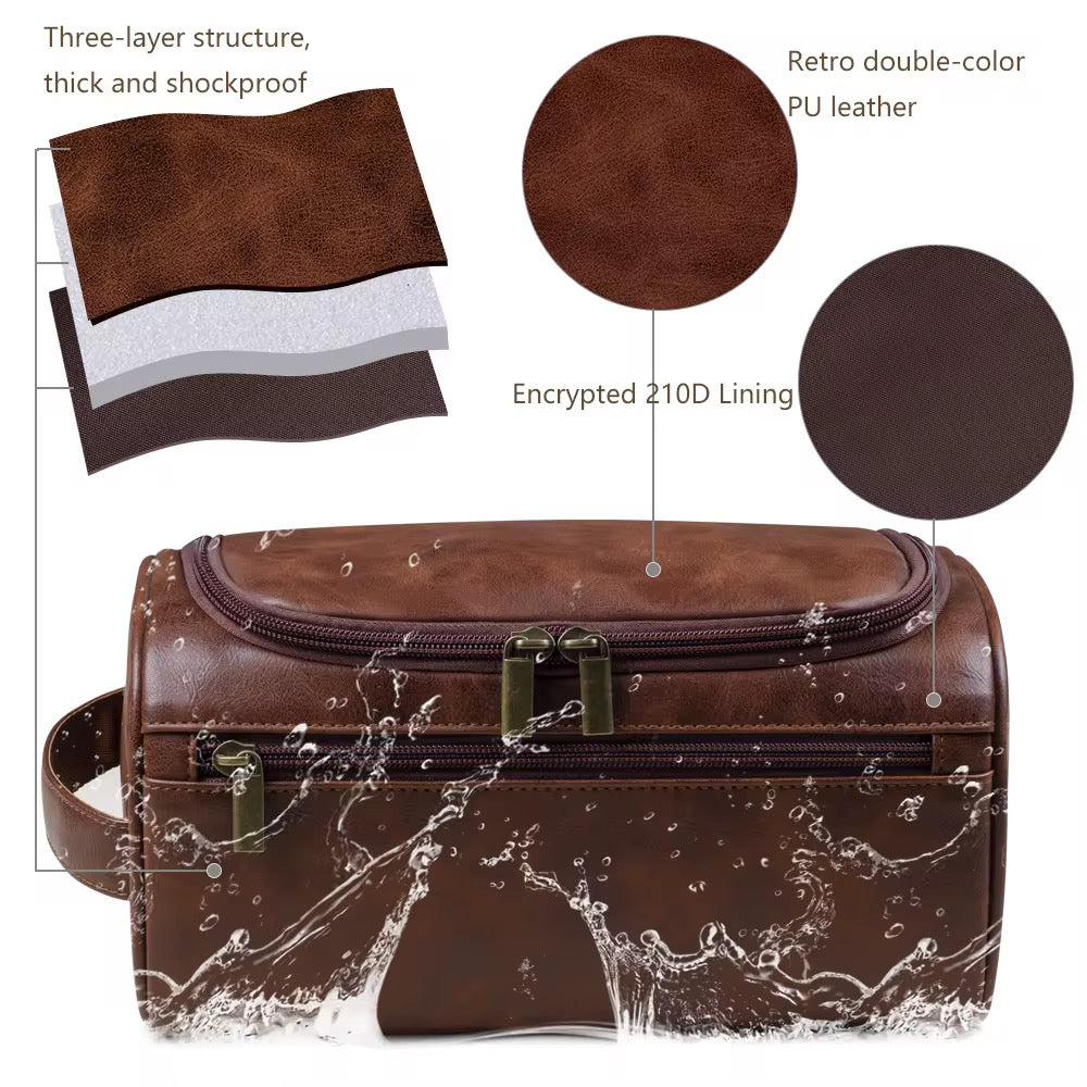Men’s Leather Wash Bag