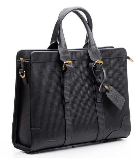 DA Black Patterned Briefcase