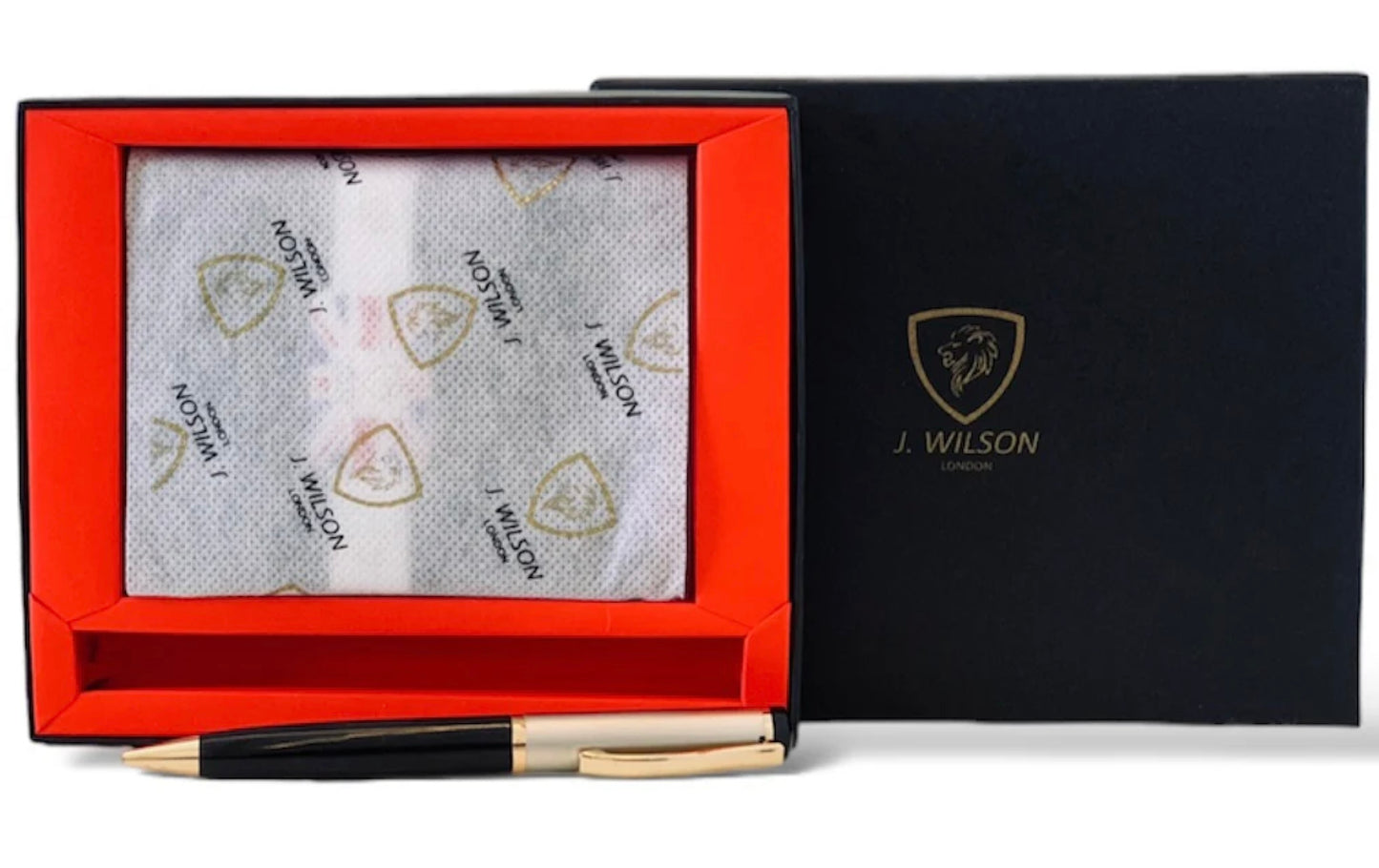J. Wilson London Wallet & Ballpoint pen set - Brown