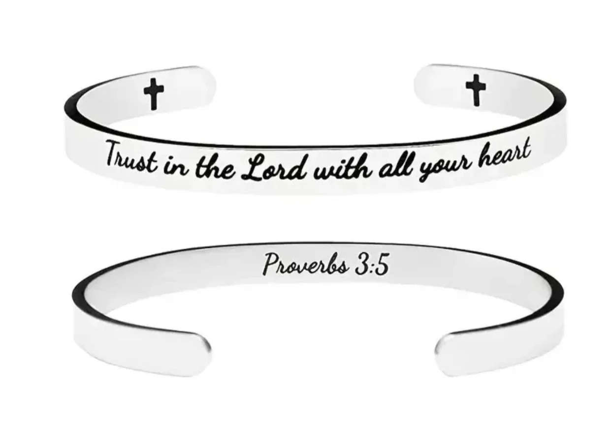 Engraved Steel Cuff Bracelet