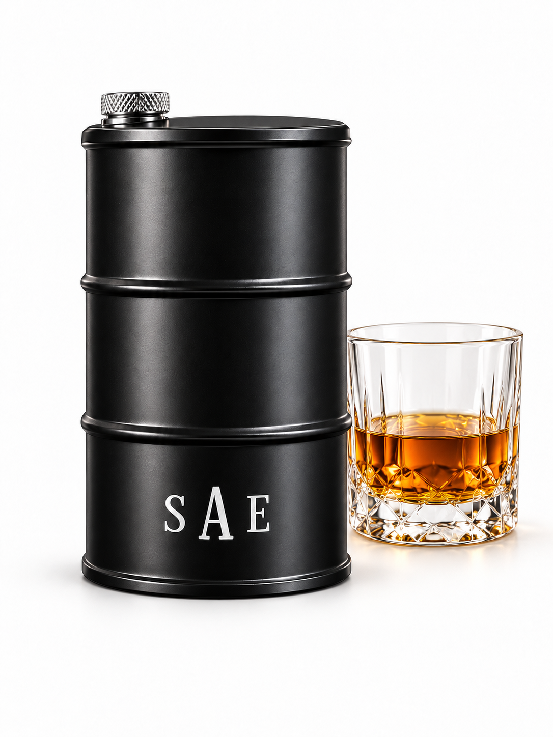 Barrel Whiskey Hip Flask (free engraving)