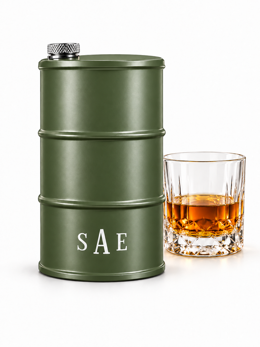 Barrel Whiskey Hip Flask (free engraving)