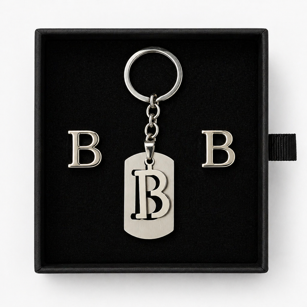 Personalized Keychain and cufflinks set