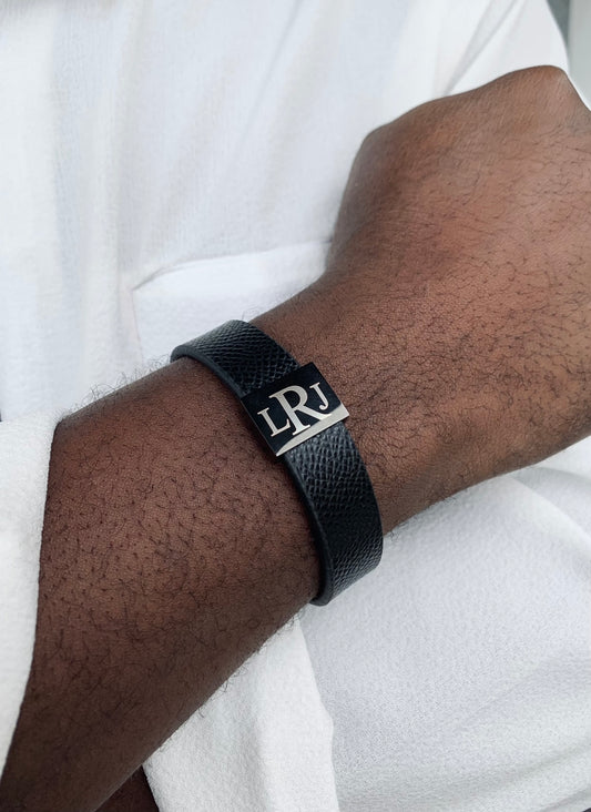 Engraved Black Mono Bracelet (10 letters max)